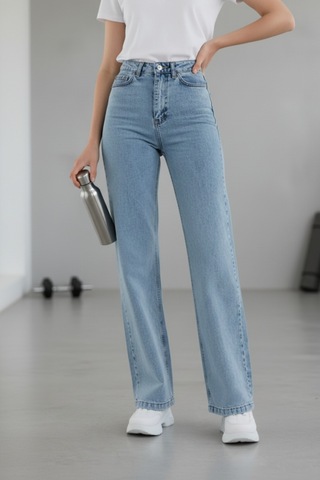 Woddi Heaven Kadın Yüksek Bel Buz Kar Yıkama Salaş Wide Leg Jeans Geniş Paça Palazzo Kot Pantolon Taş