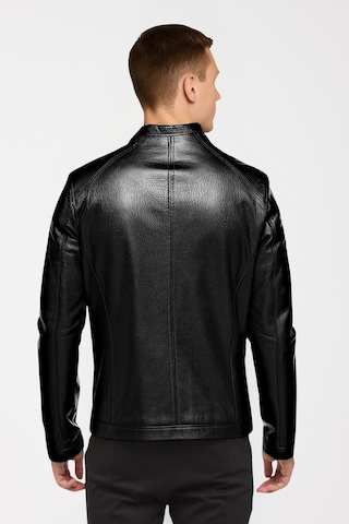 Derije Puyol Hakiki Jumbo Deri Erkek Siyah Mont