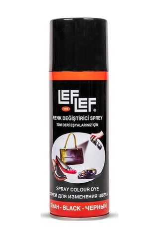 Bağcık + Nuri Leflef Siyah Deri Ayakkabı Renk Değiştirici Sprey Bakım Boyası 200 Ml Set Siyah