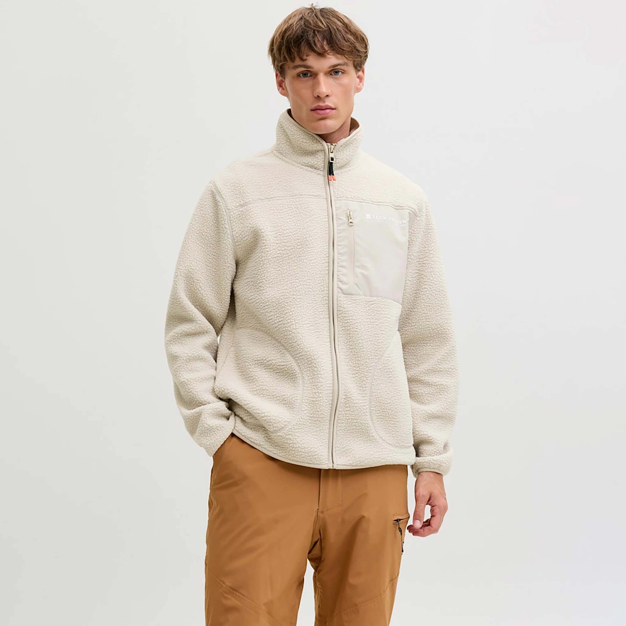 Jack & Jones Alpes Erkek Krem Polar Ceket 12284827-slg Krem