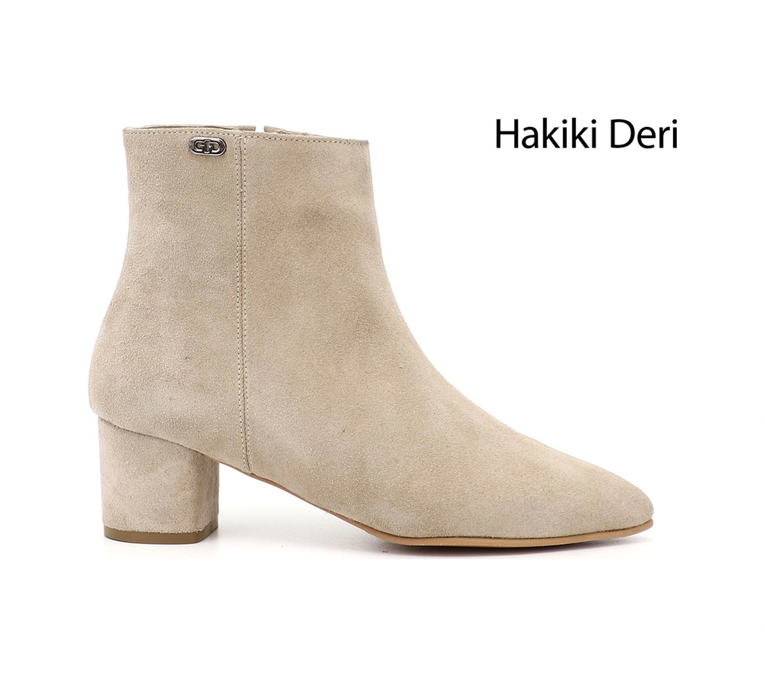 Gönderi(R) Gönderi R Bej Süet Fermuarlı Sivri Burun Hakiki Deri Bot Bej