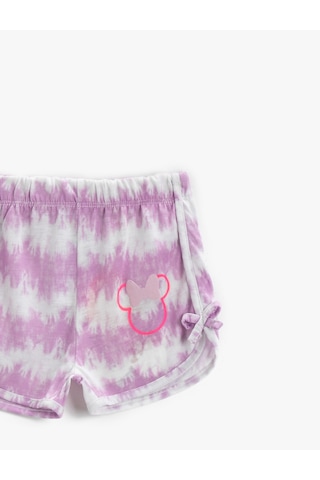 Koton Minnie Mouse Şort Lisanslı Batik Lila Desenli 1ymg49613ak