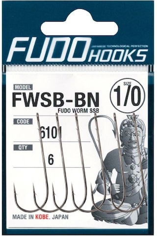 Fudo 6101 Worm Ssb Black Nikel Uzun Sap Tırnaklı İğne No:1/0 - Standart