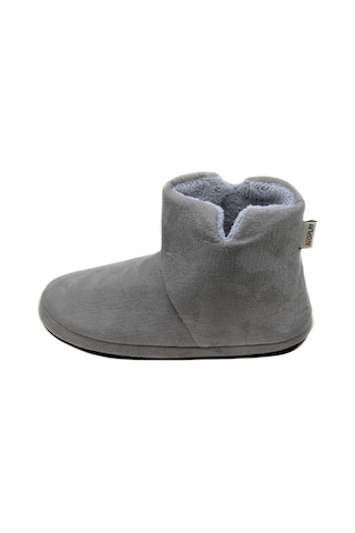 Riva Shoes Kaşe Erkek Kışlık Panduf Ev Botu Ev Ayakkabısı Yumuşak Taban Gri
