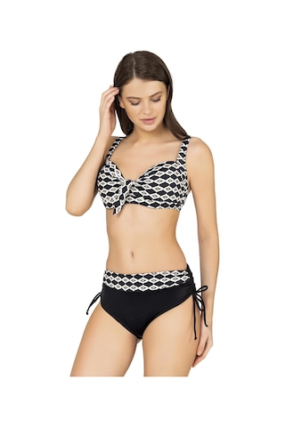 Endeep Kadın Büyük Beden Balenli Geometrik Desenli Bikini Takımı Geometrik