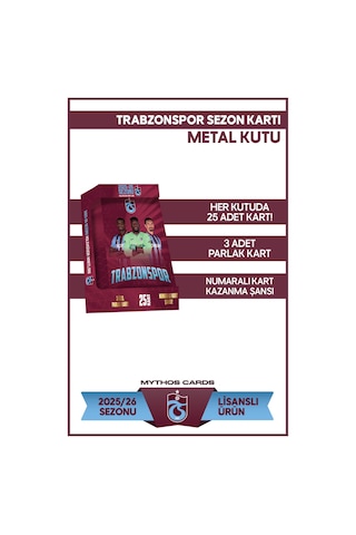Trabzonspor 2025-26 Sezon Kartları - Metal Kutu