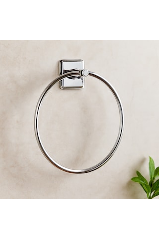 Yuvarlak Metal Yapışkanlı Banyo Havluluk Sarı