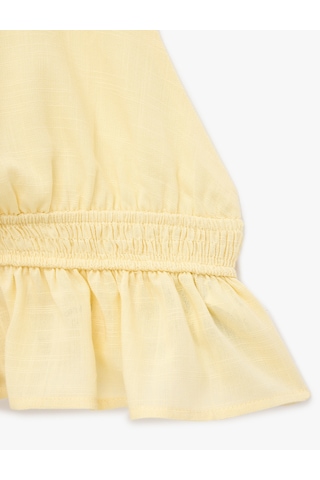Koton Rahat Kalıp Halter Yaka Kolsuz Fırfırlı Sırt Detaylı Crop Bluz Sarı 6sal30006ıw