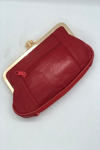 Hakiki Deri Kırmızı Klipsli Kadın Cüzdanı 00564521 Kırmızı