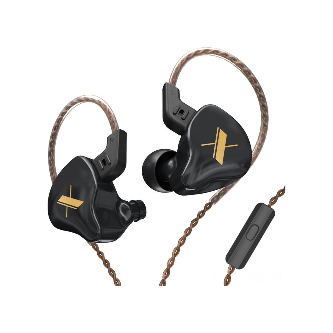 Moveevo Edx Kablolu Kulak İçi Kulaklık, 3.5mm Bağlantı, 10mm 1dd Sürücü, Çabuk Tak & Kullan, Değiştirilebilir Kablolu, Siyah Mikrofonlu Edx