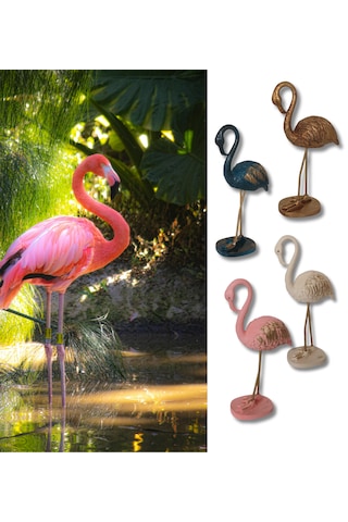 Flamingo Dekoratif Polyester Biblo Altın .