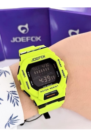 Joe.439 Joefox Digital Alarmlı-zemin Aydınlatma-kronometreli Unisex 3atm Suya Dayanıklı Kol Saati Yeşil