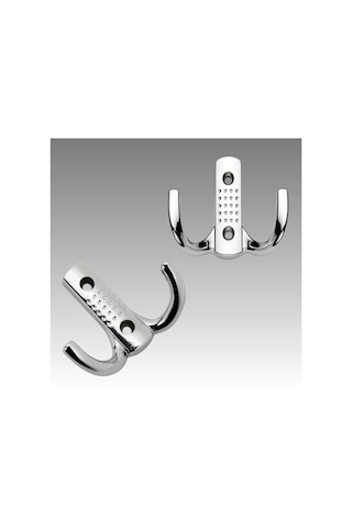 Noktalı Metal Askı Şık Portmanto Askılık Dolap Mobilya Askısı Vidalar Dahil 10 Adet Krom