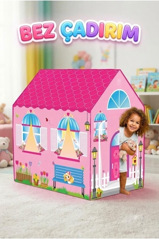 Minik Dünyam Çocuk Oyun Çadırı - 100x100x68 Cm Kolay Kurulum Eğlenceli Çocuk Oyun Evi Pembe