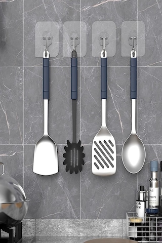 1 Adet Kare Şeffaf Askı Güçlü Kendinden Yapışkanlı Kapı Duvar Askısı Banyo Askısı Mutfak Askısı Şeffaf