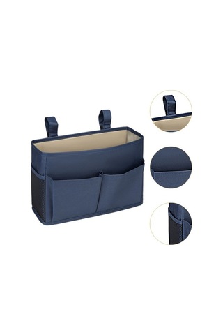 Trendooze Dergi İçin Hafif Lacivert Başucu Caddy Asılı Yatak Düzenleyici Lacivert