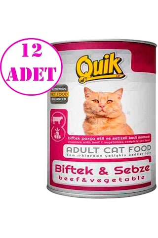 Quik Biftekli Ve Sebzeli Kedi Konservesi 415 Gr 12 Ad