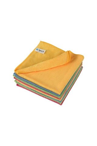 Spark Mikrofiber Kadife Dokulu Genel Temizlik Bezi Çok Renkli 8 Adet 40 x 40 CM 60 G