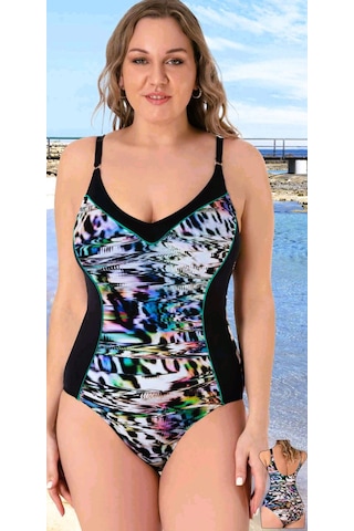 Sunsurf Büyük Beden Desenli Mayo 50-52-54-56 Beden Renkli Çok Renkli Sunsurf Büyük Beden Desenli Mayo 50-52-54-56 Beden Renkli Çok Renkli