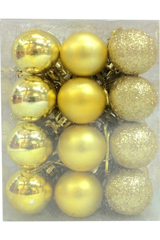 Monyee 3cm Altın Noel Topları Seti 24 Adet - Polistiren Ağaç Dekorasyonu, Perdeve Ve Vitrin Süs Eşyası