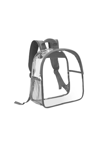 Homyl Şeffaf Sırt Çantası Pvc Mini Dayanıklı Gizli Sakli Gri