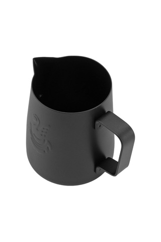 Shineyee 304 Paslanmaz Çelik 420ml Kuru Sandalye Desenli Kartal Ağzı Kahve Süt Köpürtme Kasesi Siyah