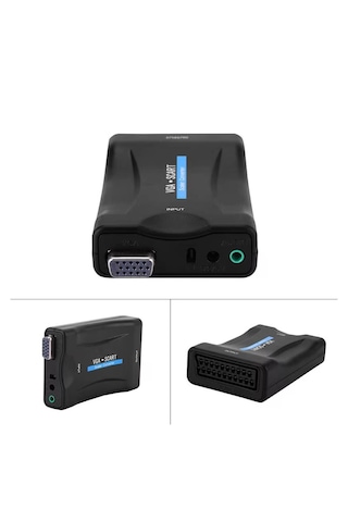 Cr02 Vga Dan Scart Video Ve Ses Dönüştürücü Adaptör Uzaktan Kumandalı