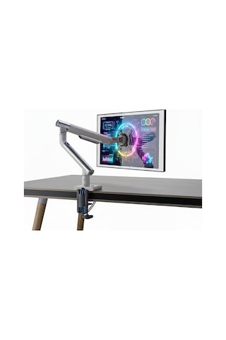 Npo Std49012uw 17"-32" Ultra Slim Alüminyum Monitör Kolu, 2xusb Portlu Amortisörlü Vesa Tutucu, Ergonomik 360 Pivot 9kg A.Ağaç