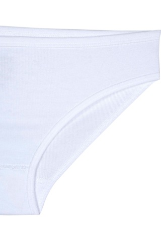 Bsm 3'lü Kadın Beyaz Pamuklu Kaşkorse Bikini Külot Beyaz