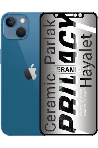 Apple Uyumlu   iPhone 13 Hayalet Ekran Koruyucu Seramik Gizli Privac