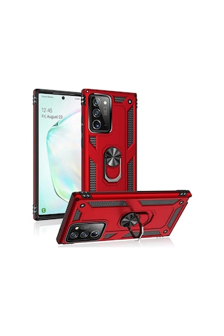 Galaxy Note 20 Ultra Kılıf Zore Vega Yüzüklü Standlı Zırh Kılıf