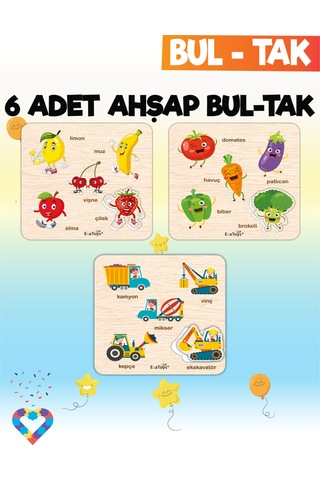 Eğitici 6 Adet Bul-tak Oyuncak