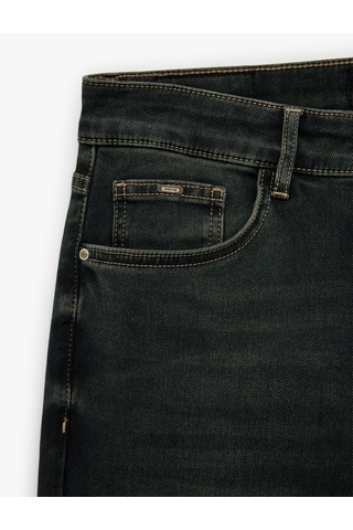 Koton Pamuklu Slim Fit Jean Pantolon - Brad Jean Petrol 6sam40006nd Petrol