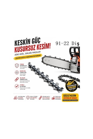 Algaride Motorlu Testere Zinciri 91 22 Diş Yedek Zincir Keskin Kutulu Dayanıklı