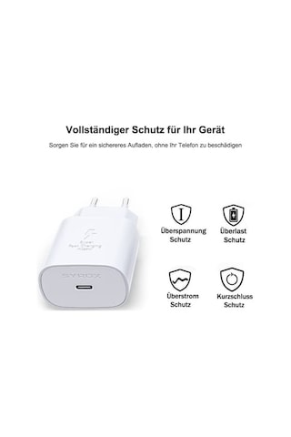 Syrox Pd25t Q3.0 Pd 25w Type-c To Type-c Hızlı Şarj Aleti Set Beyaz