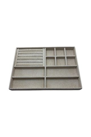 Tanzanya Model Süet Kumaş Krem Renk 24/34 Cm Takı Organizeri