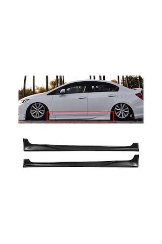 Honda Civic Fb7 Custom Yan Marşpiyel Seti Plastik 2 Adet Mat Siyah 2012 2013 2014 2015 2016 Karlık+ek+bodykit