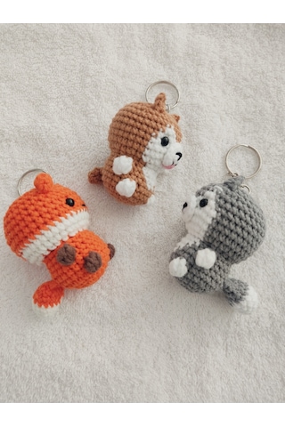 Amigurumi Oyuncak Anahtarlıklar 3 Adetli 6-7 Cm