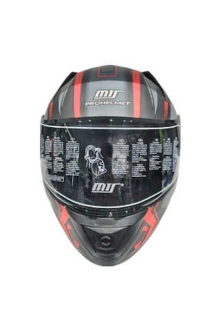 Mts Pro 801 Twilgh Güneş Gözlüklü Kask Kırmızı Mat Gri
