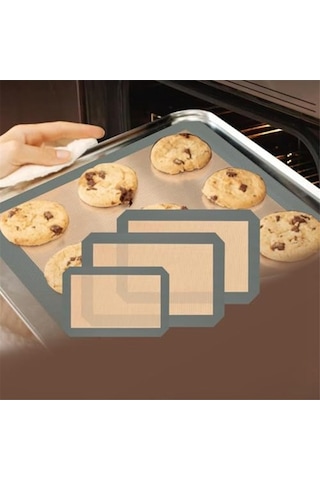 Ulzyvf Yapışmaz Tekrar Silikon Pişirme Pişirme Matı Matı Kullanılabilir Kırmızı Kırmızı Adet 3 İf Kırmızı