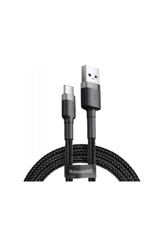 Baseus Catklf-cg1 2 M Cafule Cable 2A Type-C Şarj Kablosu Gri Siyah