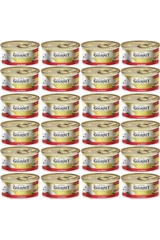 Gourmet Parça Etli Sığır Etli Kedi Konservesi 85 Gr. X 24 Adet