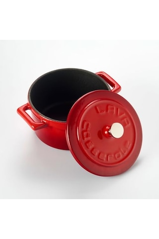Lava Metal Döküm Mini Tencere, 10 Cm, 0.35 L Hacim, Kırmızı 16 Cm