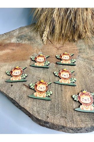 Mr. Home Aslanlı Uv Baskılı Figür Magnet-baskılı Aslanlı Figür -ahşap