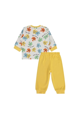 Civil Baby Puzzle Baskılı 6-18 Ay Pijama Takımı - Sarı