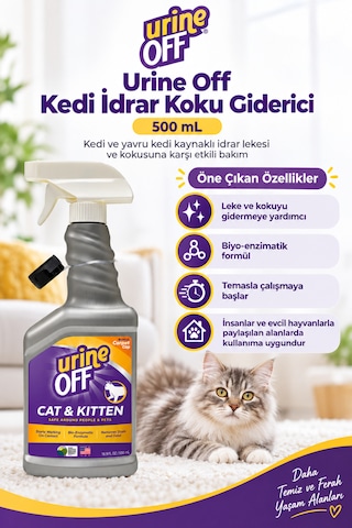 Urine Off Kedi Çiş Ve İdrar Koku Giderici 500 Ml