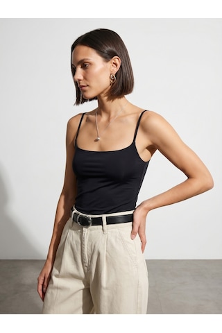 Dilvin 21200 Bra-free Askılı Top-siyah