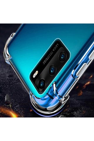 Huawei P40 Kılıf Şeffaf Nitro Anti Shock Kapak Renksiz