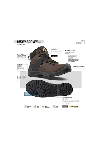 Toworkfor Hiker Brown S3 Src Wru İş Botu Su Geçirmez 47 Kahverengi