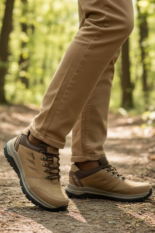 Kum Hakiki Deri Kaymaz Su İtici Erkek Outdoor Ayakkabı 2343 M Kum